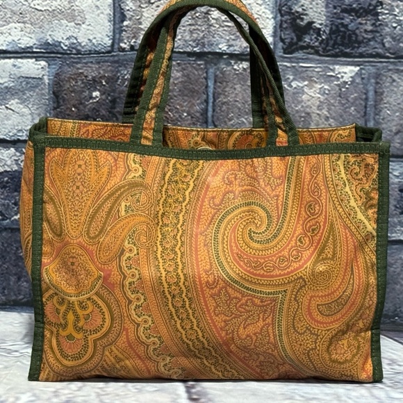 Etro Orange and Green Mini Bag with Paisley Design - Picture 4 of 13